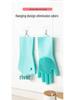 Durable Fleece-Lined Silicone Dishwashing Gloves - Non-Slip, Thickened for Household Scrubbing & Cleaning