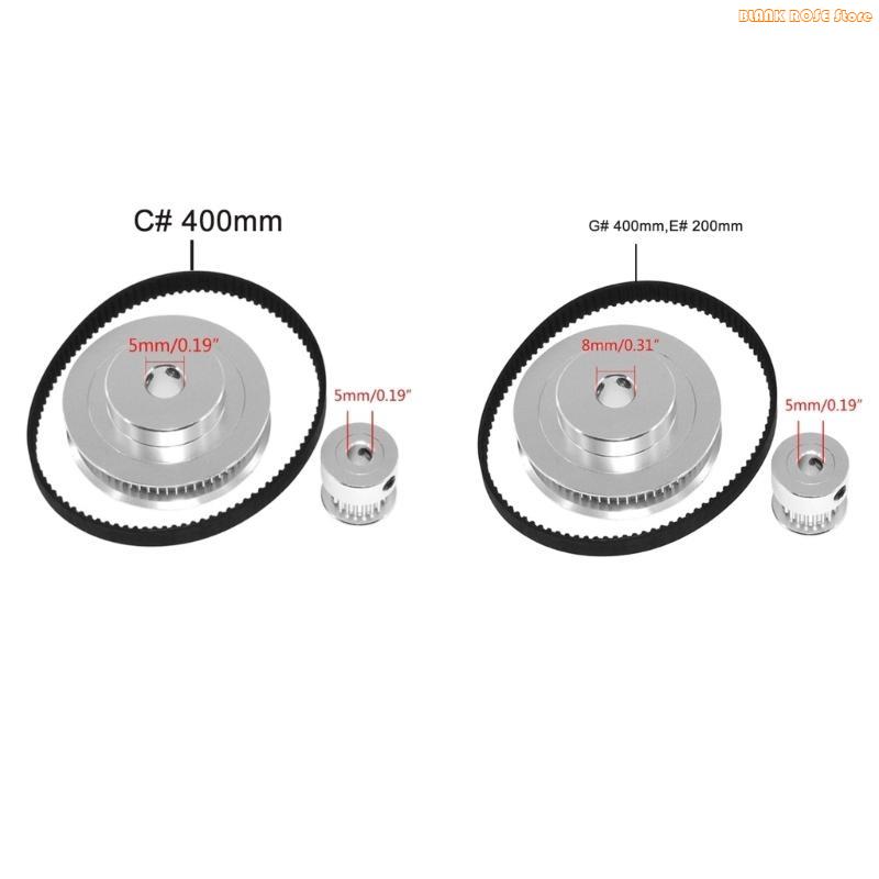 K1AE 2GT Synchronous Wheel Timing Pulley 20&60 Teeth for w/Width 6mm Belt for 3D Prin