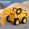 Yellow Press Sliding Press Car 6 Styles Excavator Roller Bulldozer  Children Educational Toys