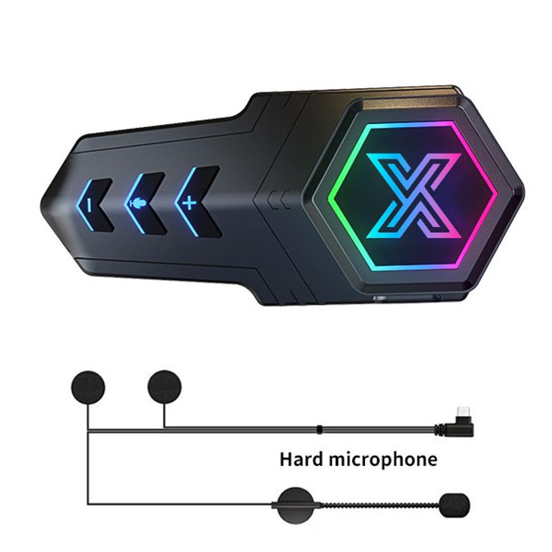 1000mah Motorcycle Helmet Headset Stereo Bluetooth 5.3 Handsfree Earphone 3D Heavy Bass Headphone RGB Waterproof Noise Reduction