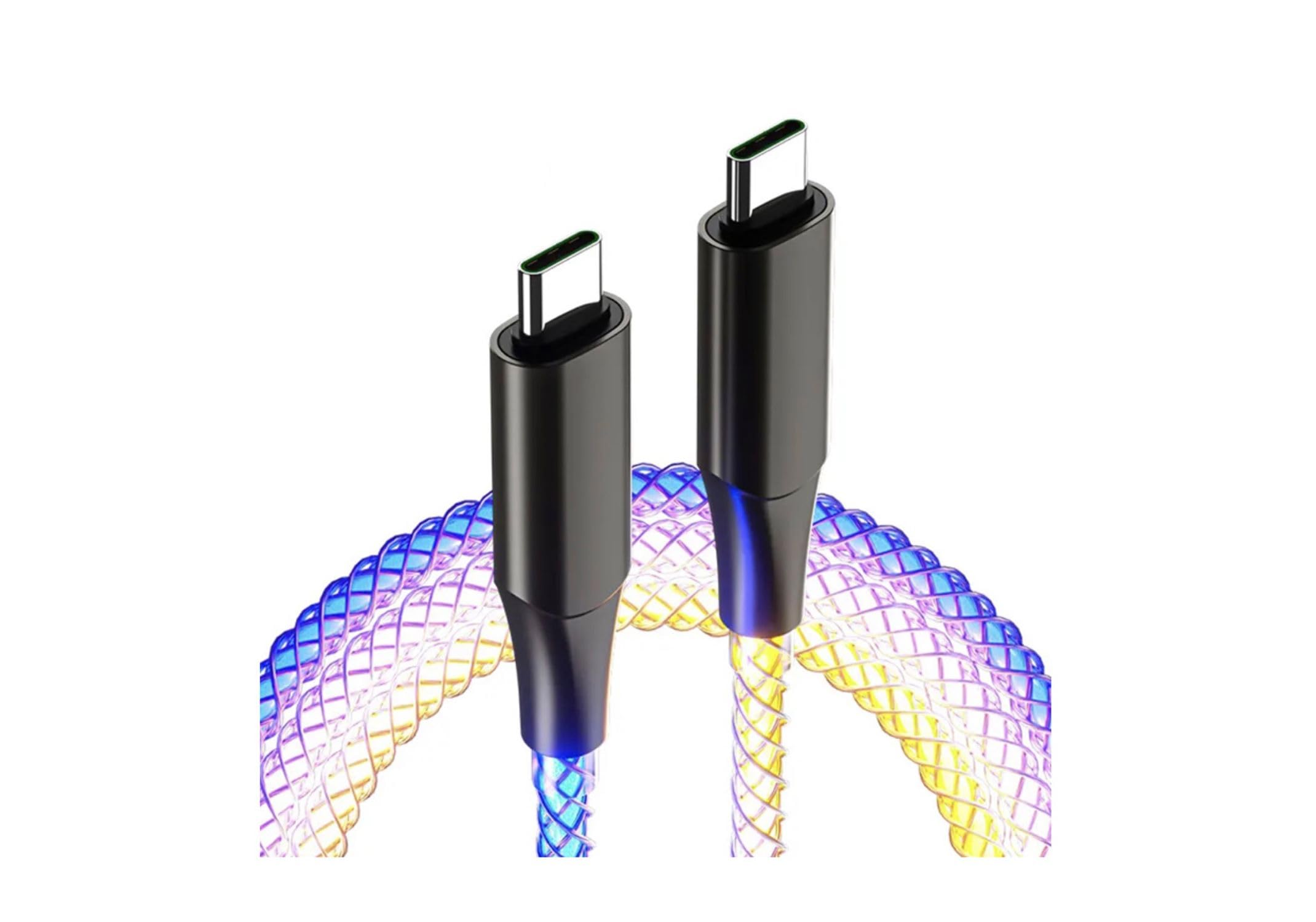 Kashimura USB-кабель для зарядки и синхронизации, радужный элемент и кабель, 1,2 м, C-C, светодиодный, номер AJ-657