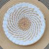 7/9Pcs/Set Boho Wall Basket Decoration Handmade Woven Round Flat Wall Hanging Decor Bohemian Decorative Rustic Rattan Seagrass Wicker Wall Art