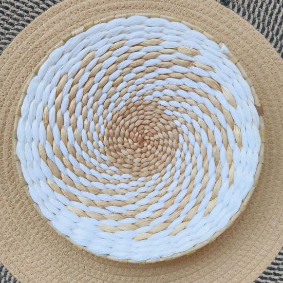 7/9Pcs/Set Boho Wall Basket Decoration Handmade Woven Round Flat Wall Hanging Decor Bohemian Decorative Rustic Rattan Seagrass Wicker Wall Art
