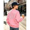 Kids Unisex Crewneck Sweatshirt, Back Print Large Pink Number 67 SIX SEVEN Long Sleeve Pullover, Boys Girls Daily Sweatshirt For Kids Over 4 Years Old