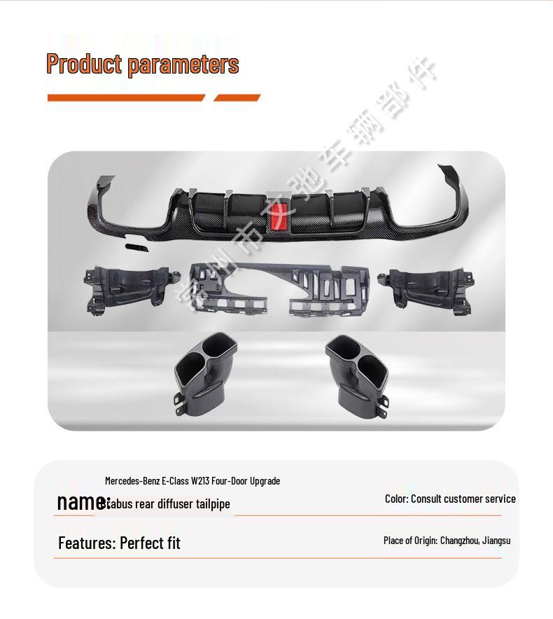 Brabus Sport Rear Lip & Tailpipe Diffuser Kit for 2017+ Mercedes E-Class W213 Sedan