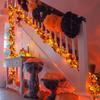 200CM Herbst Künstlicher Ahornblattkranz Gefälschte Blattpflanze Ranke Heimdeko Garten Halloween Wand Außen Türen Fenster Dekoration