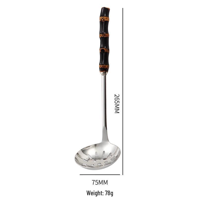 ZISIZ Bamboo Handle Soup Ladle & Skimmer Set
