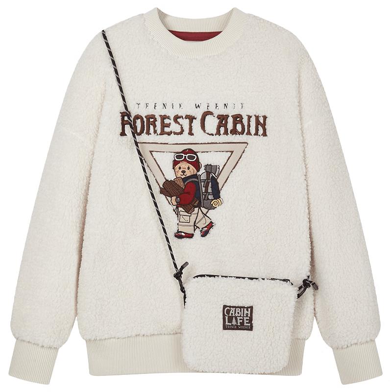 

Teenie Weenie Women s Faux Sherpa Bear Graphic Sweatshirt L