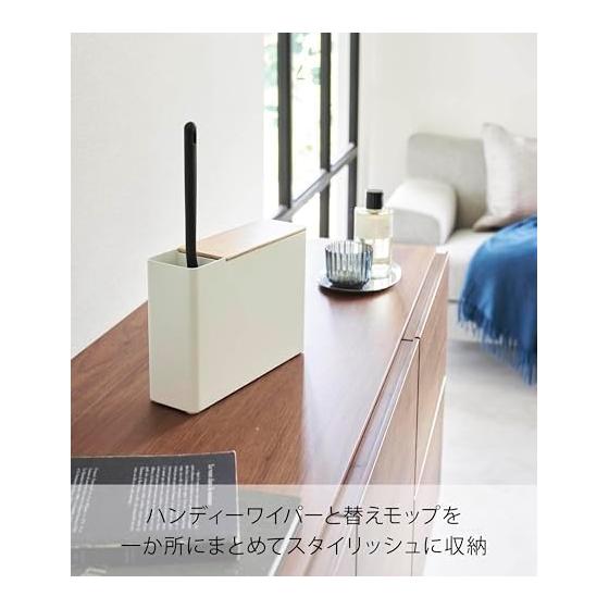 Yamazaki Jitsugyo Handy Wiper Stand with Replacement Mop Holder Natural W23.1 x D7.2 x H16.7cm RIN Replacement Mop Holds 6 Pieces 1837