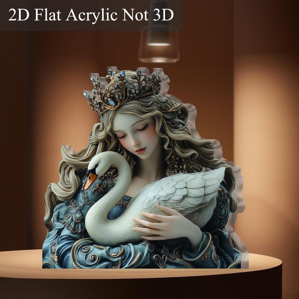 1pc Queen Holding a Goose Acrylic Desktop Decoration - Bohemian Style Tabletop Ornament, Suitable for Home, Bar, Cafe, or Office Decor