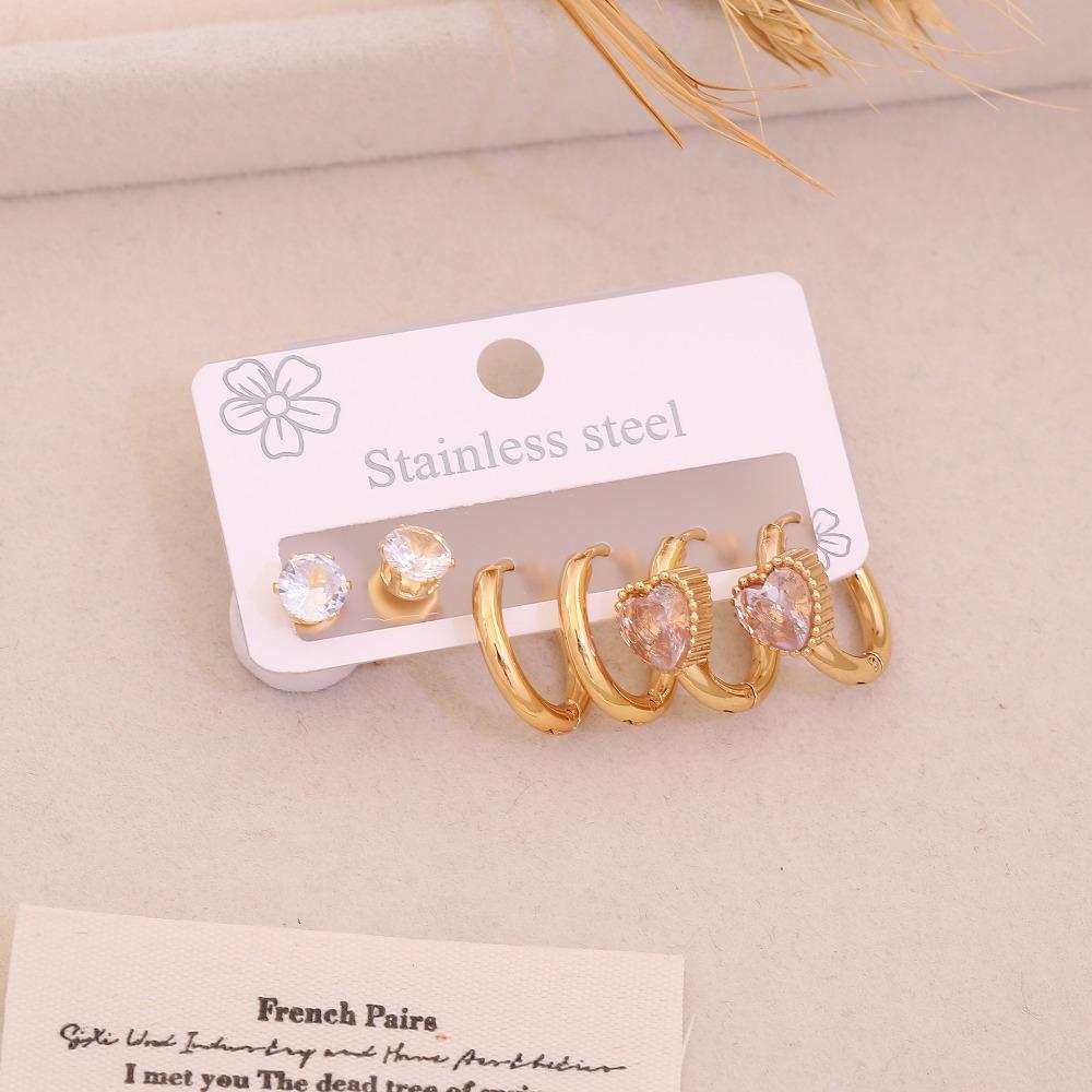 Crystals Stud Earrings Vintage Ear Accessories New Ear Rings  for Women Girls