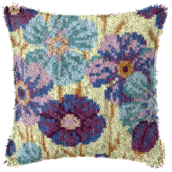 Kit per uncinetto Smyrnian Flower Mats Cushion Pillow Diy Serie Semplice Ricamo su Cuscino Tappeto Latch Hook Lavoro a Maglia Bottoni Pacchetti