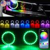 2X 80mm 210 Modes Multi-Color 5050 RGB Flash SMD Led Angel Eyes Halo Rings +APP