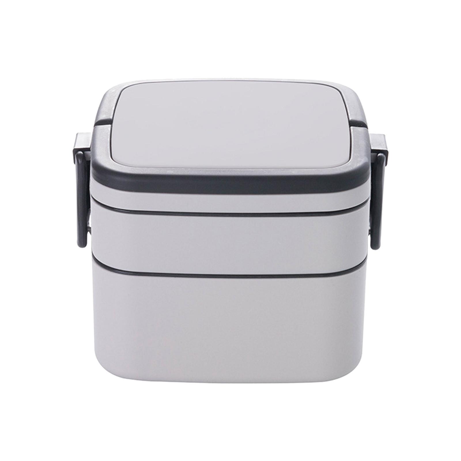 

Двошаровий контейнер для обіду Magnetron Verwarming Bento Box Plastic Voedsel Opbergdoos Container Kids Kantoormedewerker сірий