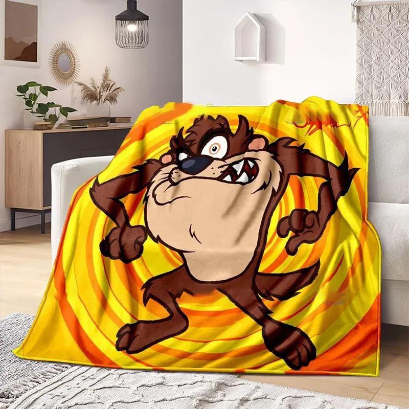 Cartoon Tasmanischer Teufel Decke Leichte Warme Überwurfdecke Weiche Niedliche Großmaul Decken Für Wohnzimmer Schlafzimmer Kinderzimmer