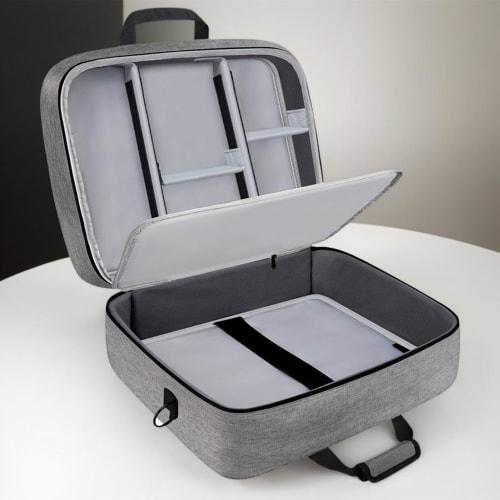 Mimoqk Audio Mixer Carrying Case | Adjustable Cable File Bag for DJ Gear | Shock-Absorbing Padded Storage for Cables, Microphones, and Other Sound Acc