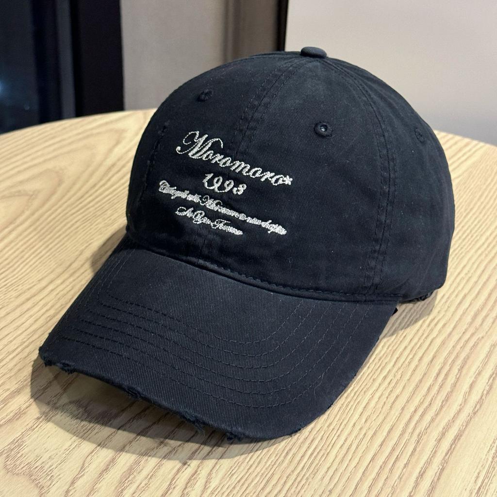 New Letter Hole Baseball Cap Youth Fashion Street Youth Curved Brim Hat Korean Style Fashionable Face Small Peaked Cap