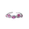 Rose Red Super Flash Zircon Series Open Ring, High-End Light Luxury Niche Design, Exquisite Fashion Ring Woman