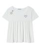 AWESOME STUDIO Kitsch Embroidered Shirred T-Shirt Ivory