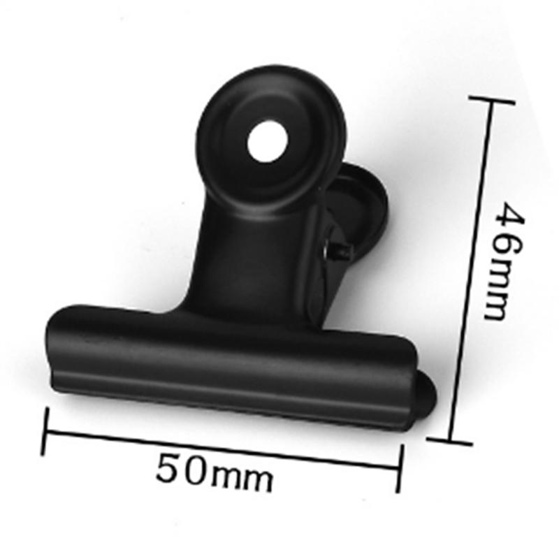 A25F-Metal Paper Clip 10PCS 50Mm Foldback Binder Clips Black Grip Clamps Document Office School Stationery Paper