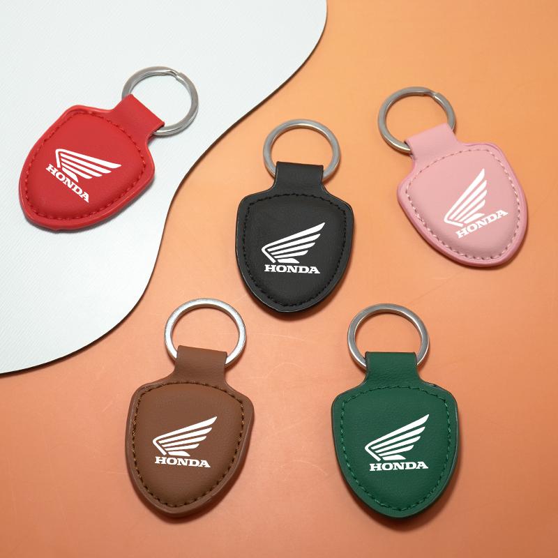 Leather Car Emblems Keychain Key Chain Keyring Decoration Pendant for Honda CB400 CB650FCBF CBR25ORR CRF SH3O0 NC75O Accessories LK6