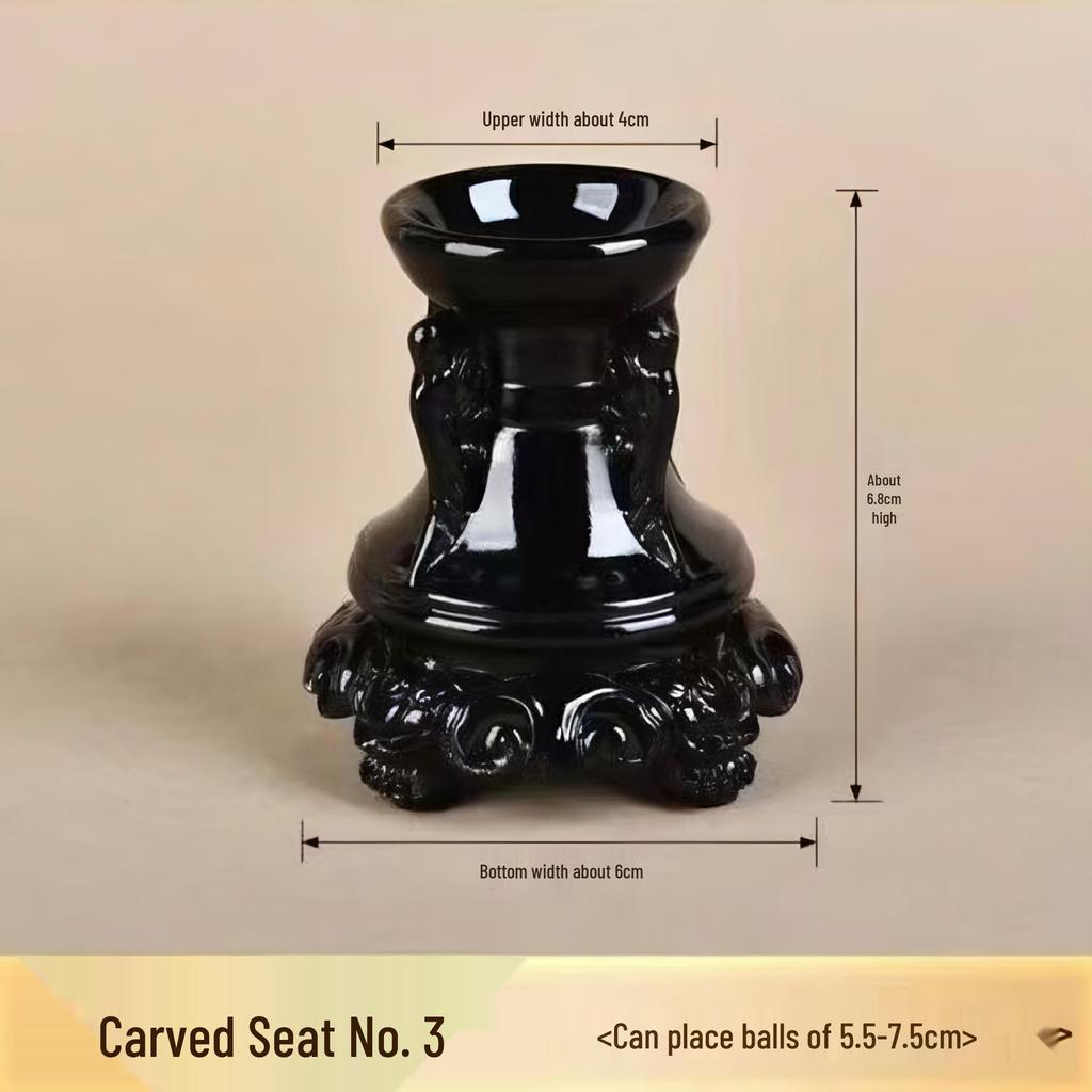 Black Resin High-Grade Crystal Ball Display Stand