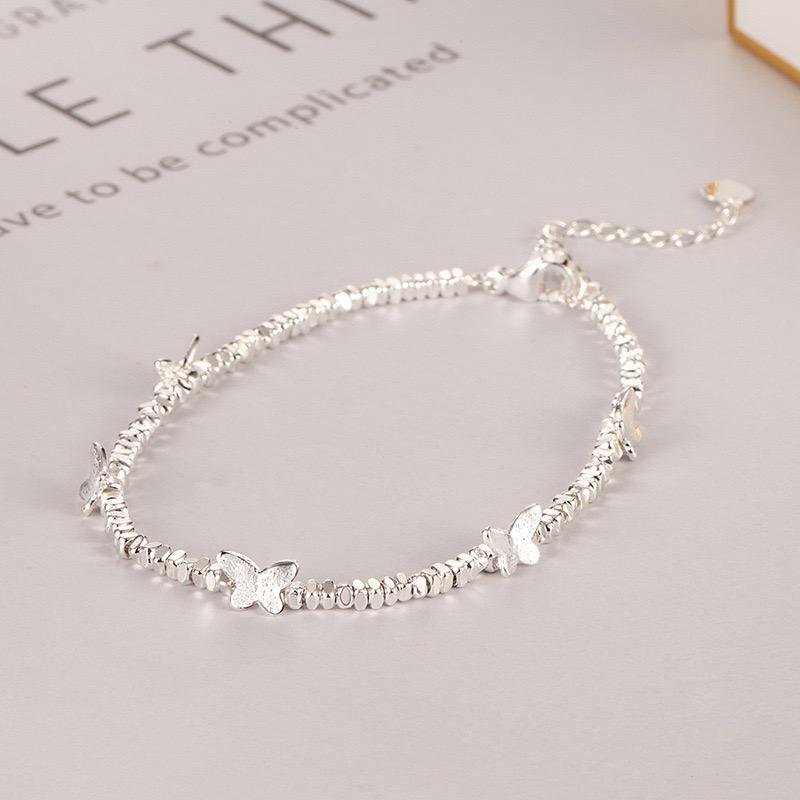 BF Club Silver Color Hiphop Thick Butterfly Shape Bracelet for Women Men Vintage Handmade Hasp Bracelet Birthday Gift