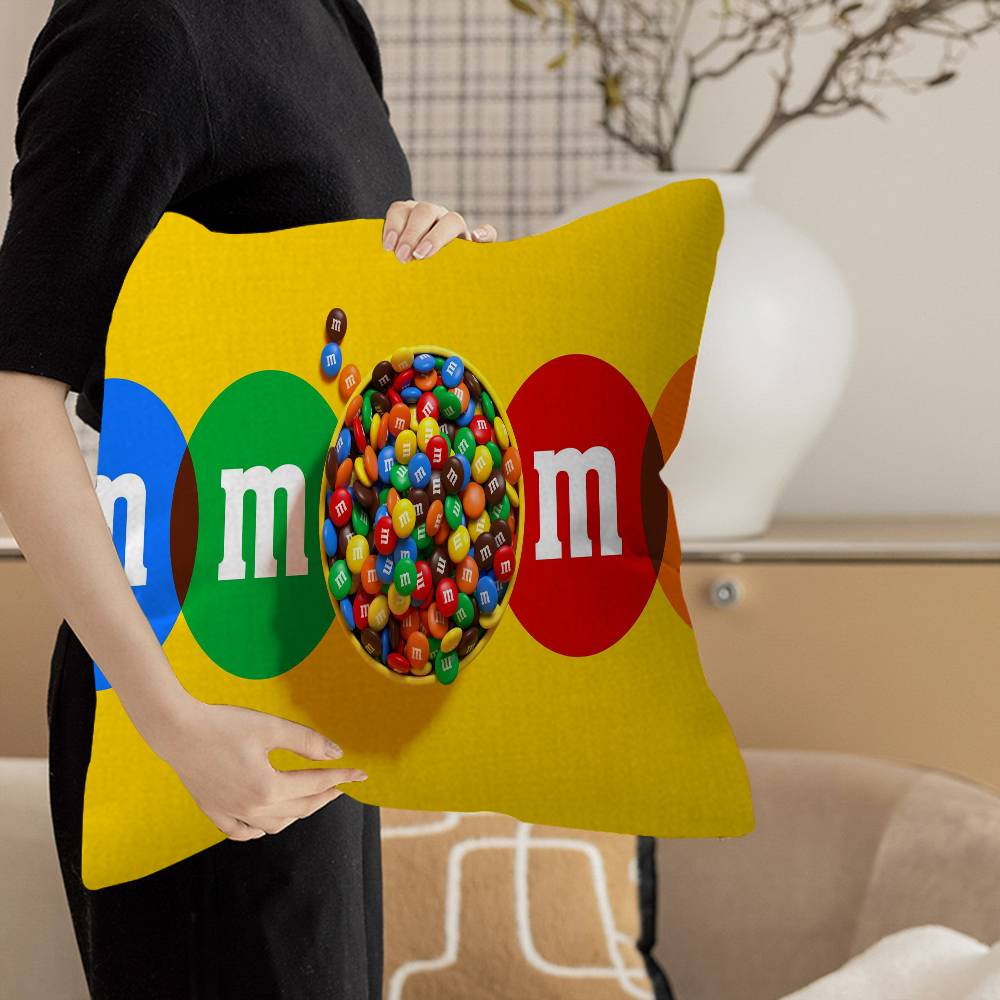 Cartoon M-Ms C-Chocolate Pillow Anime Pillow Sofa Bed Head Pillow Cover Cushion Cover 45X45 Cm Fashion