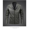 Men S Pu Leather Jacket Casual Loose Stand Collar Mid Length
