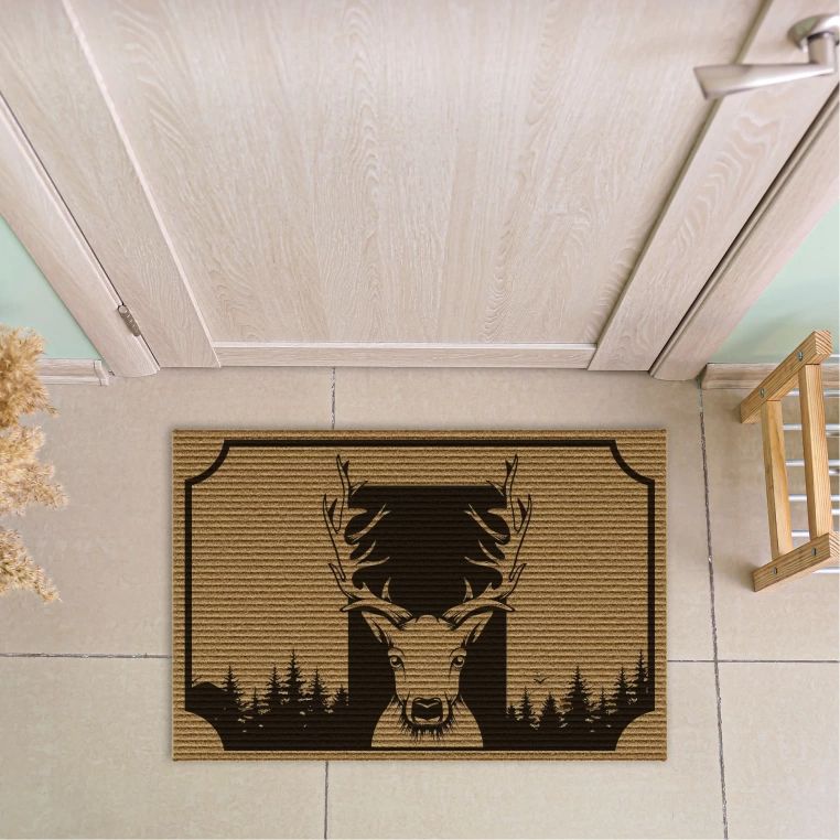 

HOMELOVEeE Коврик с узором оленя для входной двери 40-60cm коричневый