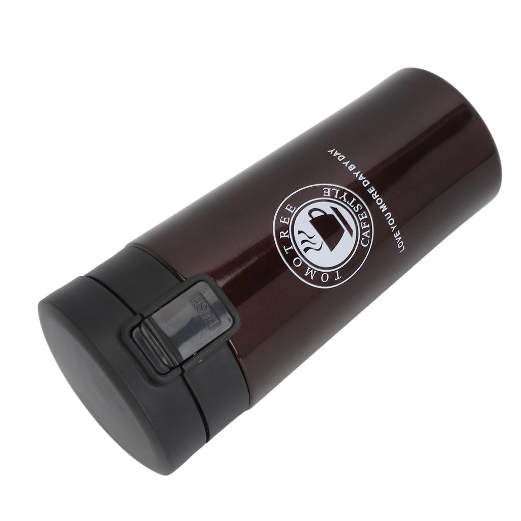 Insulated Coffee Cup Dual Layers Stainless Steel Portable Snap Flip Lid Insulated Coffee Bottle Coffee 380ml