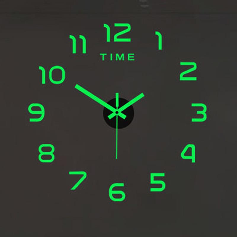 

Европейский стиль Светящиеся Цифровые Настенные Часы DIY - Бесшумные, Дизайн наклейки для кабинета и гостиной