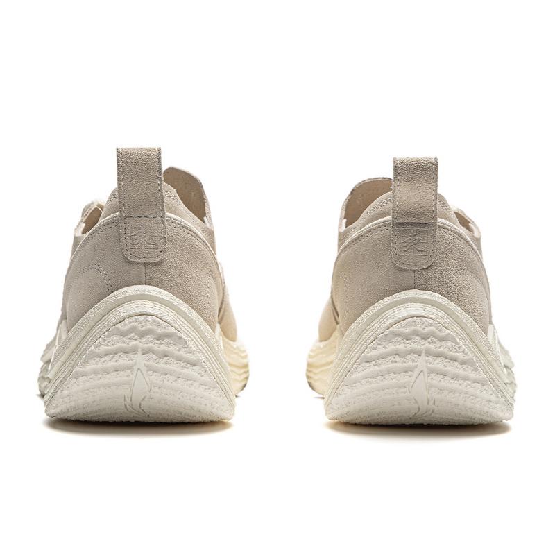 Li Ning Kung Fu Yin Trendy Versatile Non-Slip Wear-Resistant Low-Top Casual Shoes Unisex Casual Shoes Vanilla-White AZGU041-1