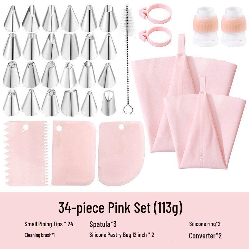 Nordic Disposable Piping Bags & Tips Set for Cake Decorating