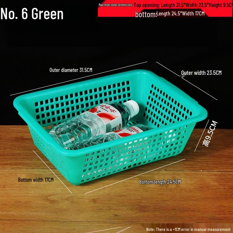 Large White Plastic Rectangular Kitchen Basket for Draining, Washing, and Storage