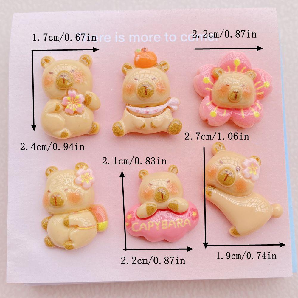 10PCS New Models Colorful Cartoon Bear Series Resin Scrapbook DIY Jewelry Hairpin Headrope Decoration Crafts