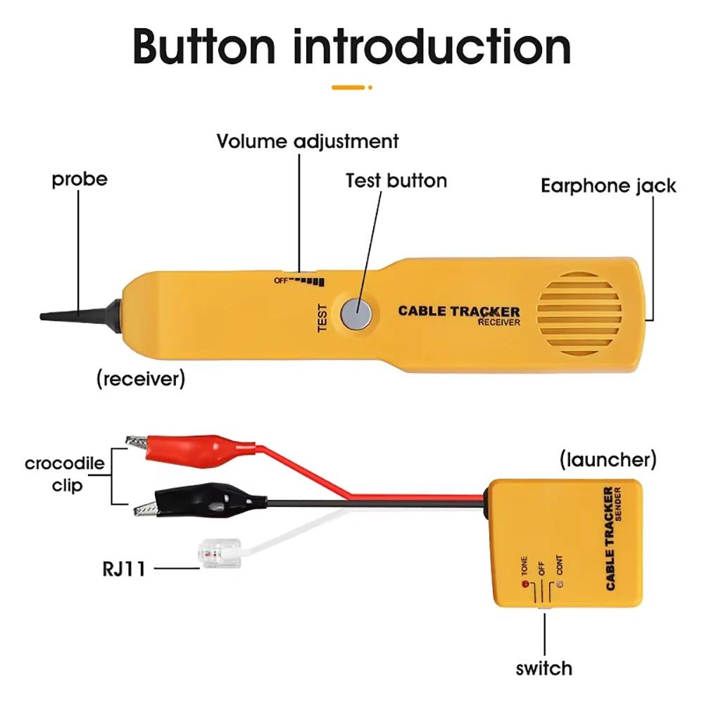 Wire Tracer RJ11 Circuit Tester with Tone Generator & Probe Cable Signal Locator Tester Circuit Continuity Test Tools Kit