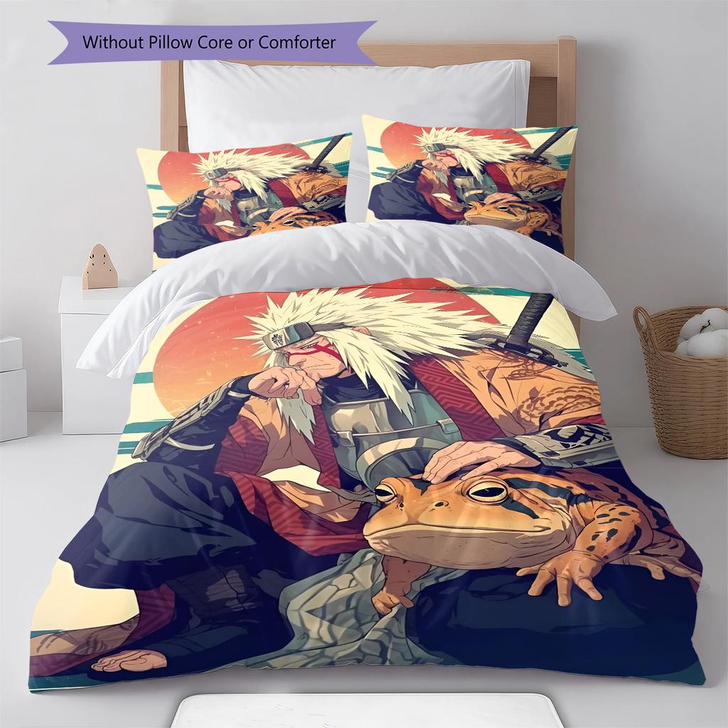 Pościel z wzorem kreskówkowym Zestaw kołdry Poszewka na kołdrę Poszewka na poduszkę Dekoracja domu Prezent urodzinowy (1 * poszwa na kołdrę + 2 * poszewki na poduszki, bez rdzenia)