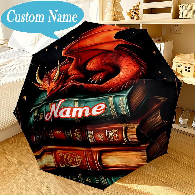 Custom Name Umbrella Dragon Tales books Umbrella 8-Frame for Travel, Camping, Casual Lightweight Portable, Essential for Family Gifts