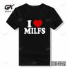 Ich liebe MILFs Herz T-Shirts Lustige Baumwolle Streetwear Kurzarm Geburtstagsgeschenke Unisex T-Shirt Männer Frauen Oberteile O-Ausschnitt T-Shirts