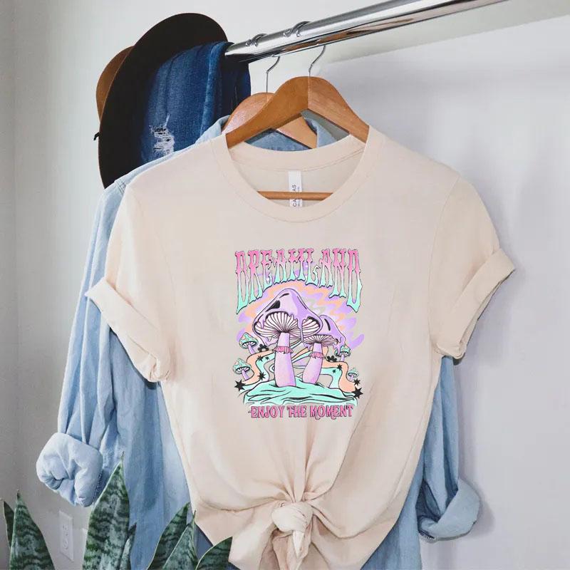 

Mushroom Slogan Graphic Tee Grunge Aesthetic Streetwear Women Tshirts Cute Tops Vintage Fashion Female Clothes XL