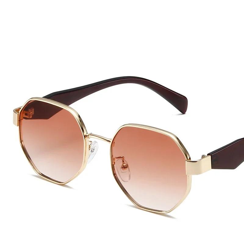 New Retro Sunglasses Women Fashion Polygonal Metal Frame Sunglasses Men Luxury Brand Designer Decorative Sun Glasses - Uv400