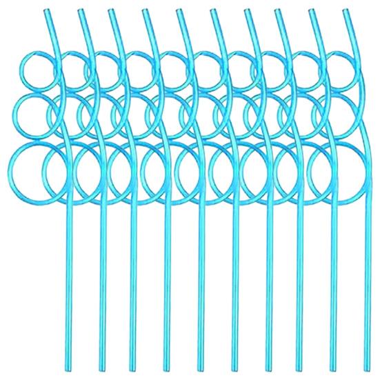 10Pcs Curly Decorative Straw Bite-resistant Reusable Smooth Edge Funny