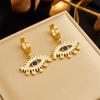 Stainless Steel Geometric Luxury Crystal Earrings For Women Girl New Waterproof Earrings Ear Jewelry Gift
