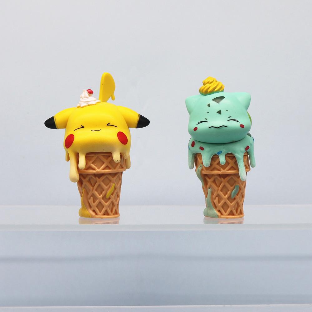 6 Flavor Ice Cream Cones: COS Series Hand-Painted Figuries Featuring Pikachu, Bulbasaur & Psyduck