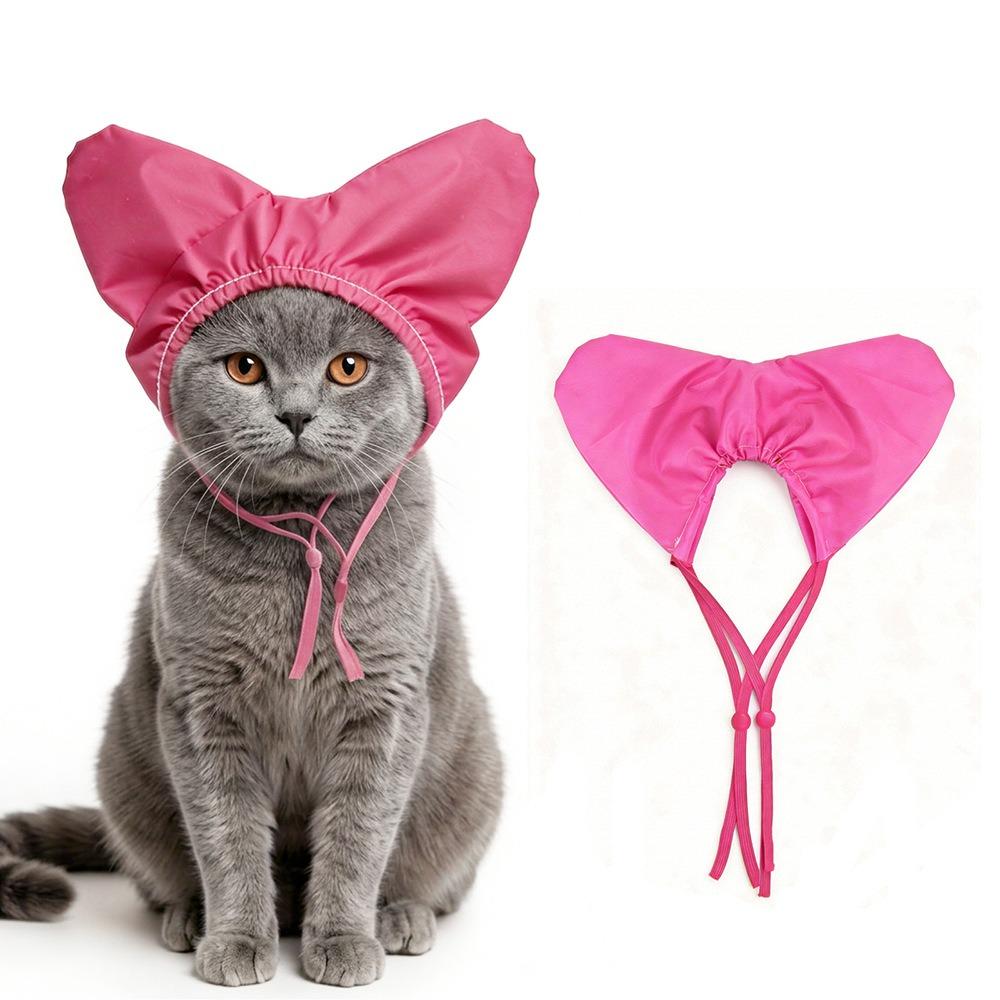 Adjustable Pet Shower Caps Waterproof Cute Heart Shaped Kitten Bath Cap Reusable Ear Protection Ear Drops Guard Small Pets
