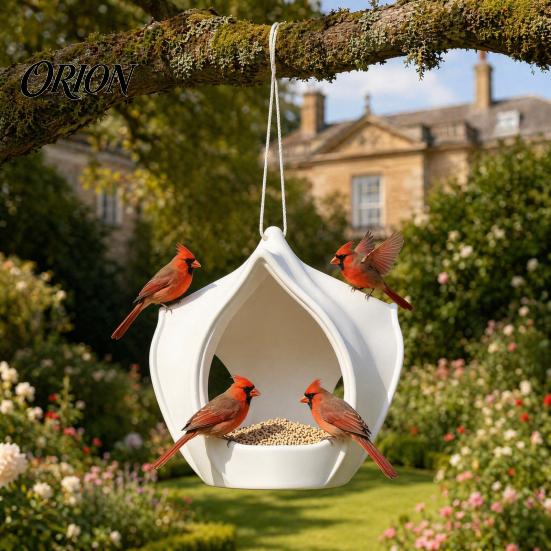 Colorful Bird Feeder Outdoor Feeder, Artistic Hanging Decorative Backyard for Garden Wild Birds Window