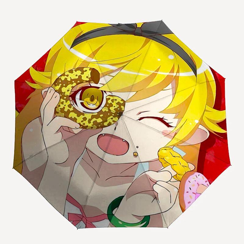 1pc Outdoor Umbrella with Cute Anime Character Design - Automatic Opening/Closing, Portable 3-Fold Design, 8-Rib Iron Frame, Perfect Gift for Fan