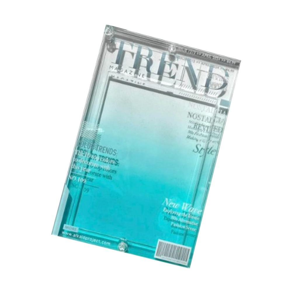 Trendy Magazine Style 3-inch Photo Frame with Bead Chain Photo Card Holder Card Display  Keychain