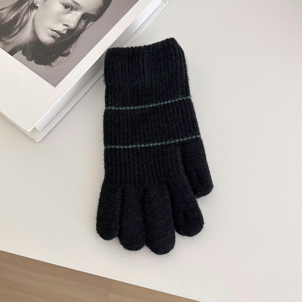 

Универсальный однотонный шерстяной утолщенный теплозащитный и холодозащитный студенческий для улицы, для велоспорта, парный, с пальцами One size